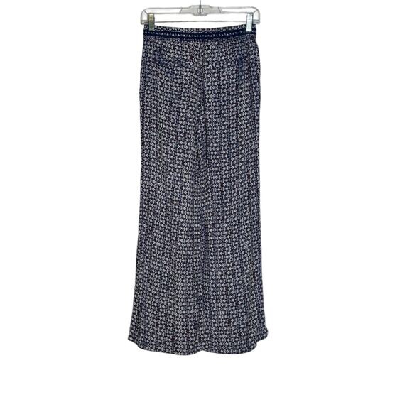 Hei Hei blue white floral boho wide legs pants size XSP - Picture 2 of 10